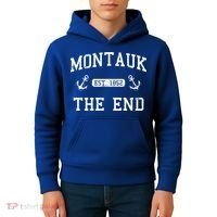 Montauk Li New York The End Gift Kids Hoodie thumb 4