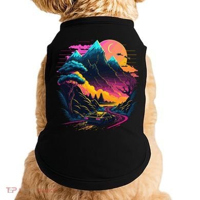 Mountain Life Neon Car Road Scene Doggie Tank