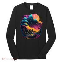 Mountain Life Neon Car Road Scene Long Sleeve Shirt thumb 0