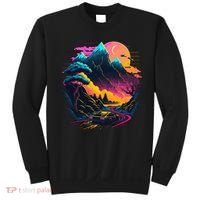 Mountain Life Neon Car Road Scene Sweatshirt thumb 0