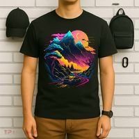 Mountain Life Neon Car Road Scene T-Shirt thumb 6