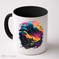 Mountain Life Neon Car Road Scene Coffee Mug thumb 0
