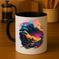 Mountain Life Neon Car Road Scene Coffee Mug thumb 4