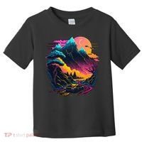 Mountain Life Neon Car Road Scene Toddler T-Shirt thumb 0
