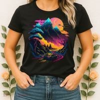 Mountain Life Neon Car Road Scene Women's T-Shirt thumb 2