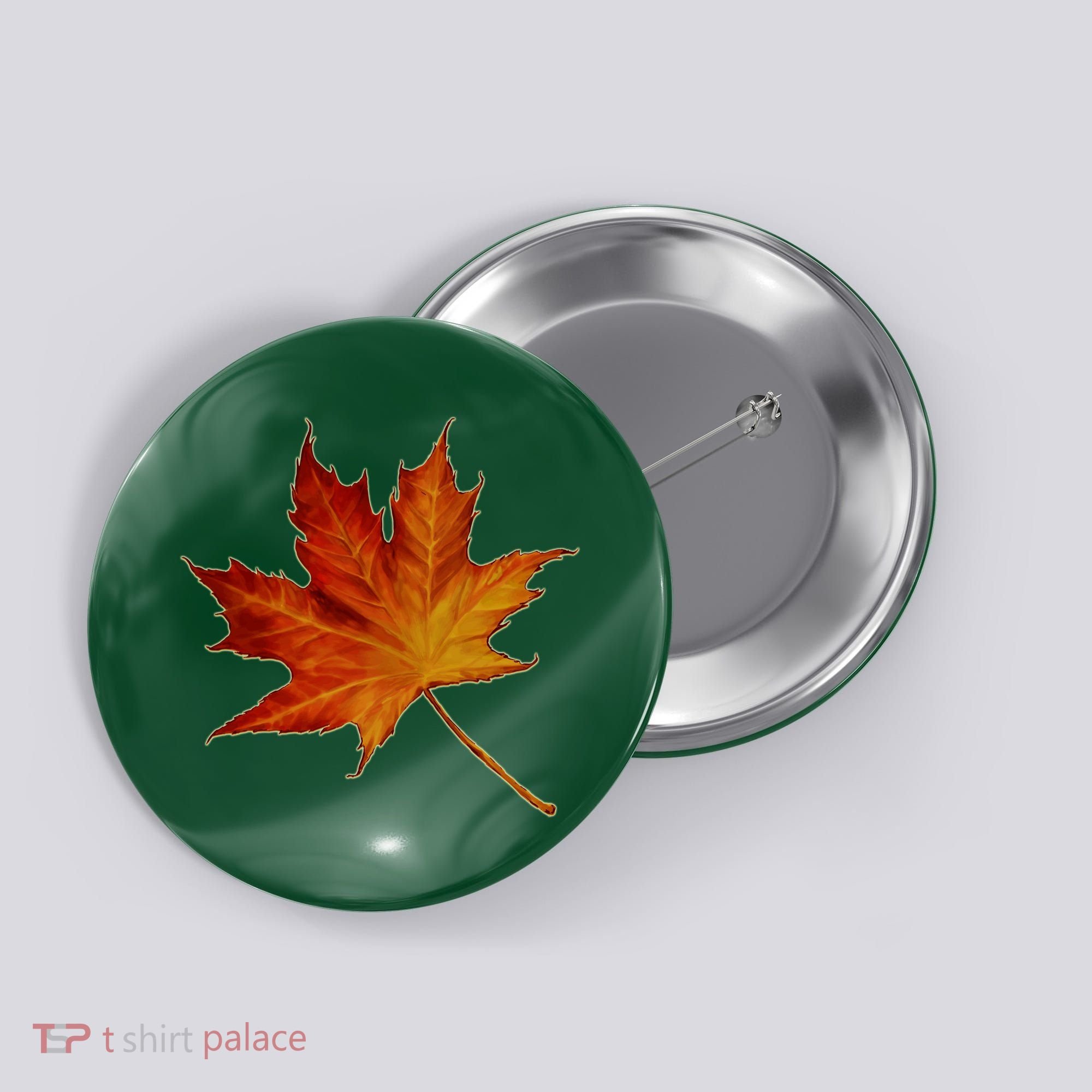 Maple Leaf Nature Button