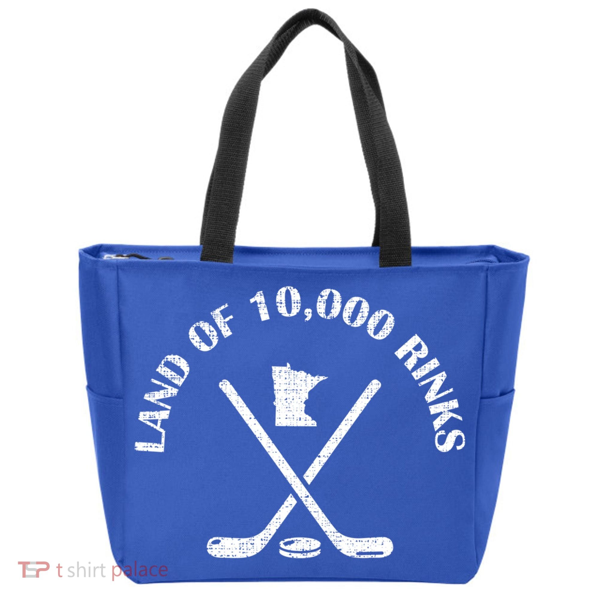 Minnesota Land Of 10000 Rinks Ice Hockey State Souvenir Gift Tote Bag
