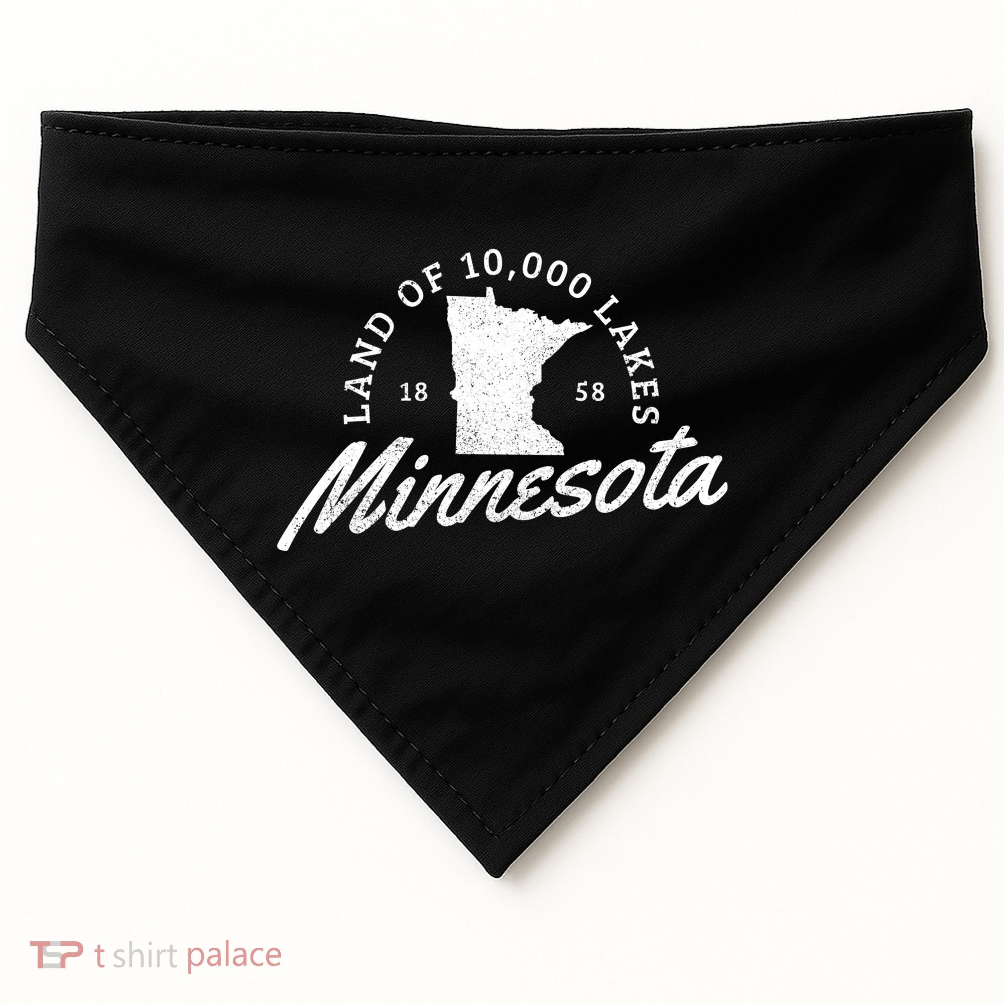 Minnesota Land Of The 10000 Lakes State Map Souvenir Gift USA-Made Doggie Bandana