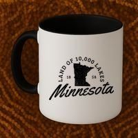 Minnesota Land Of The 10000 Lakes State Map Souvenir Gift Coffee Mug thumb 2