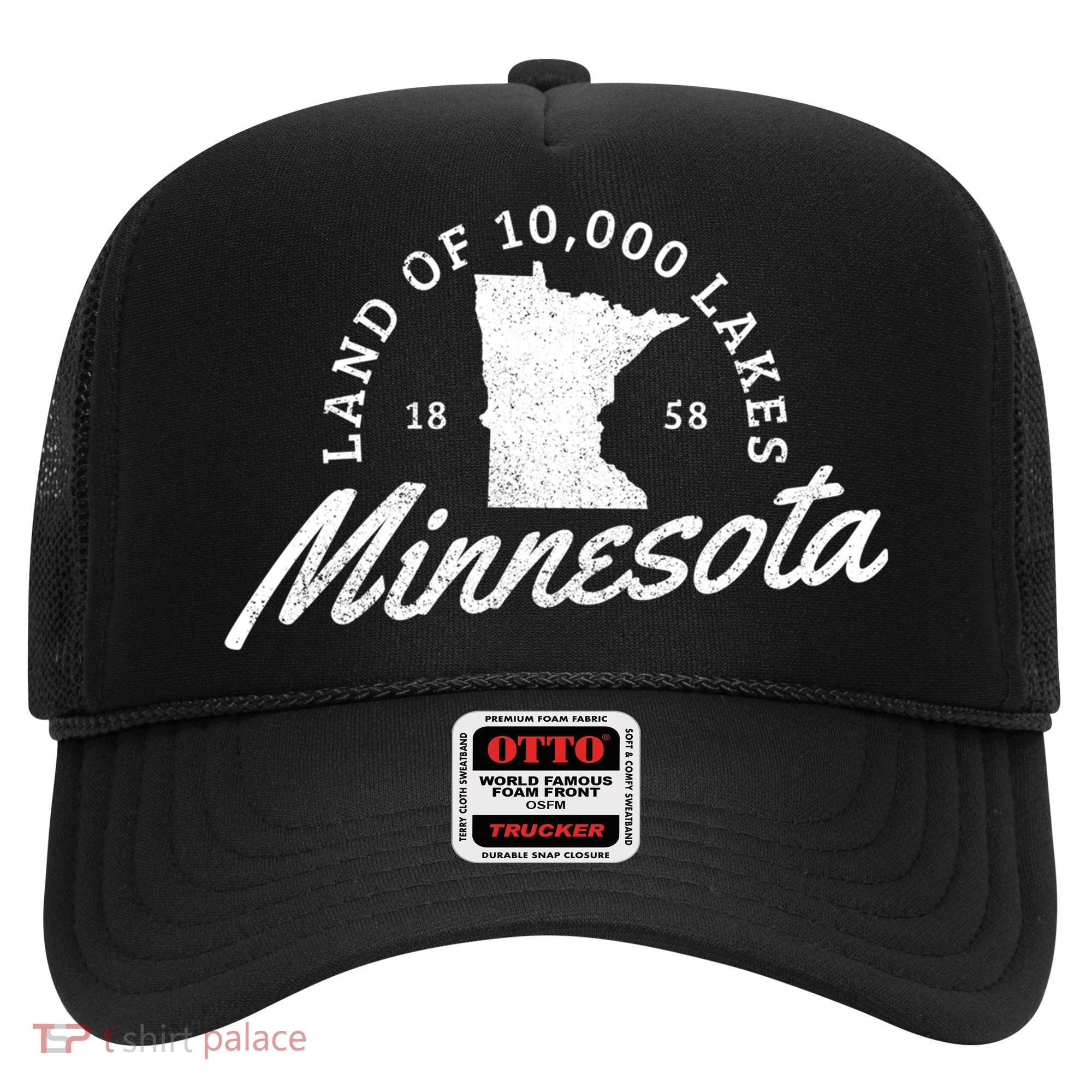 Minnesota Land Of The 10000 Lakes State Map Souvenir Gift Hat