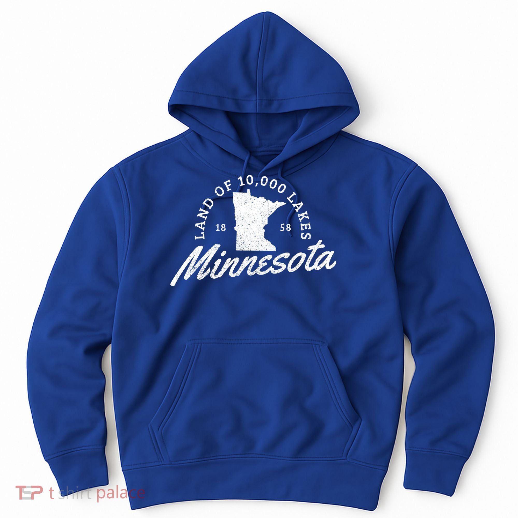 Minnesota Land Of The 10000 Lakes State Map Souvenir Gift Hoodie