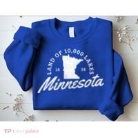 Minnesota Land Of The 10000 Lakes State Map Souvenir Gift Sweatshirt thumb 2