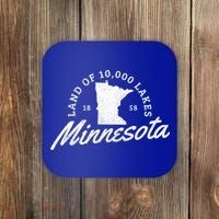 Minnesota Land Of The 10000 Lakes State Map Souvenir Gift Coaster thumb 0