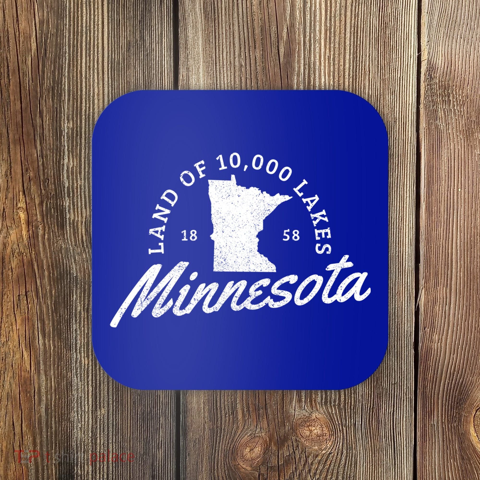 Minnesota Land Of The 10000 Lakes State Map Souvenir Gift Coaster