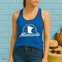 Minnesota Land Of The 10000 Lakes State Map Souvenir Gift Women's Tank Top thumb 2