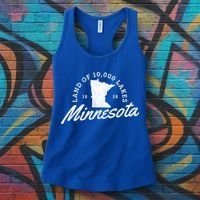 Minnesota Land Of The 10000 Lakes State Map Souvenir Gift Women's Tank Top thumb 3