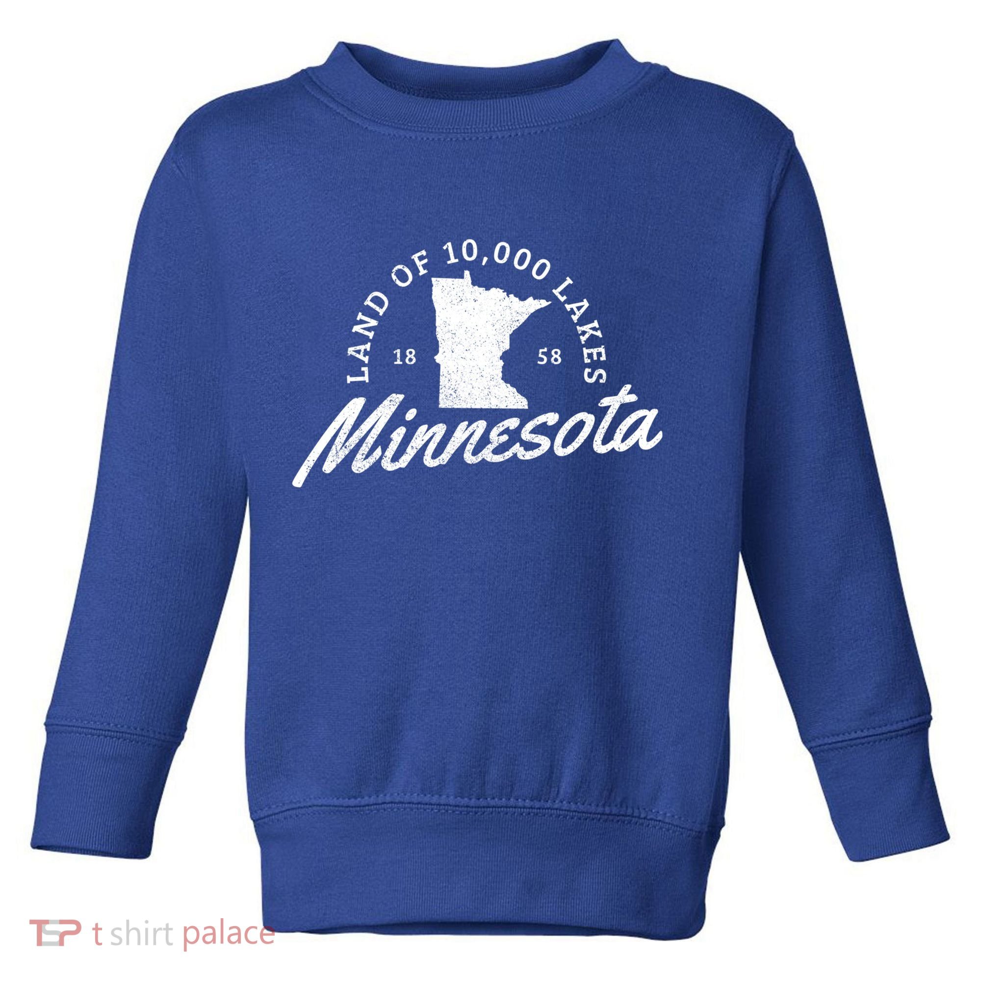 Minnesota Land Of The 10000 Lakes State Map Souvenir Gift Toddler Sweatshirt
