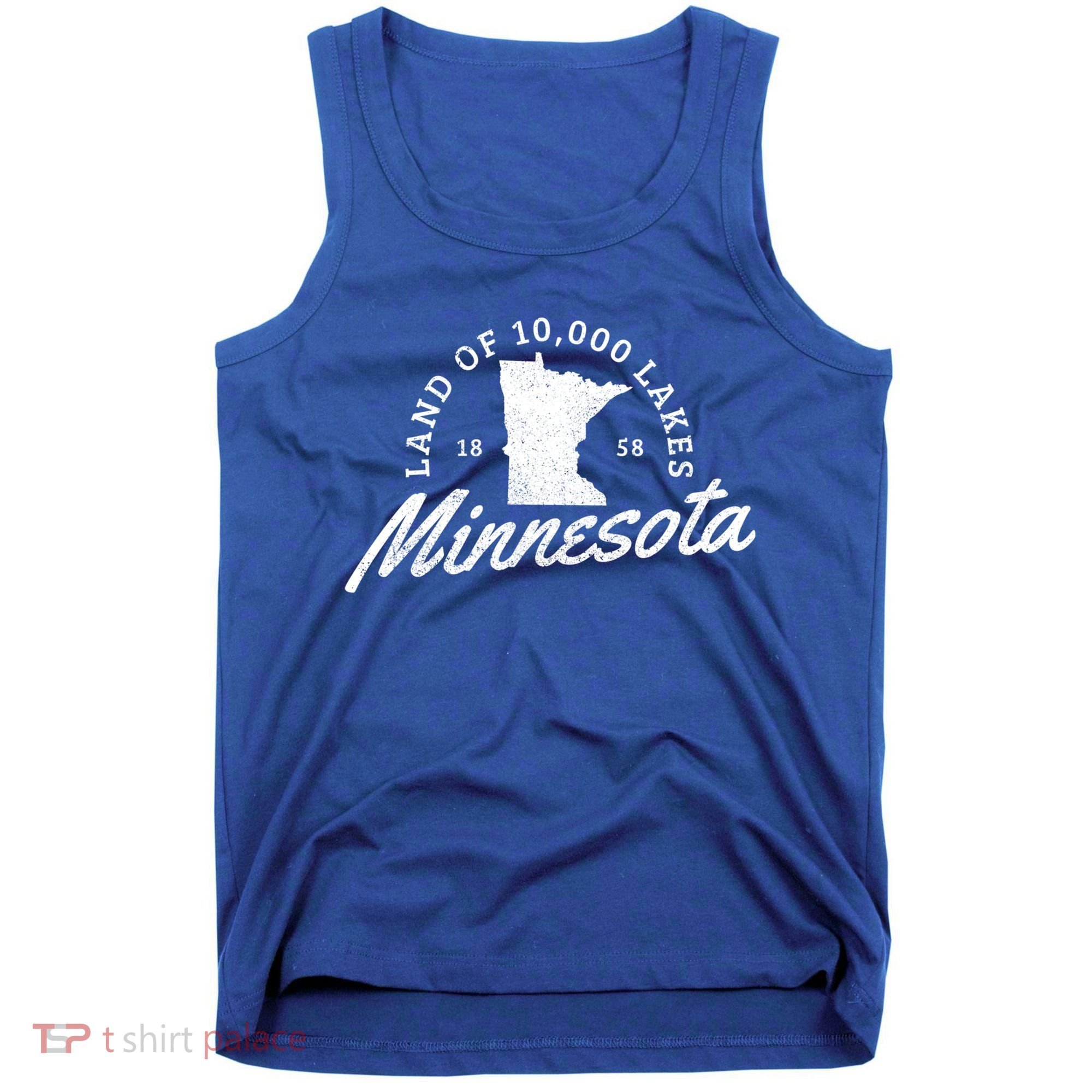 Minnesota Land Of The 10000 Lakes State Map Souvenir Gift Tank Top