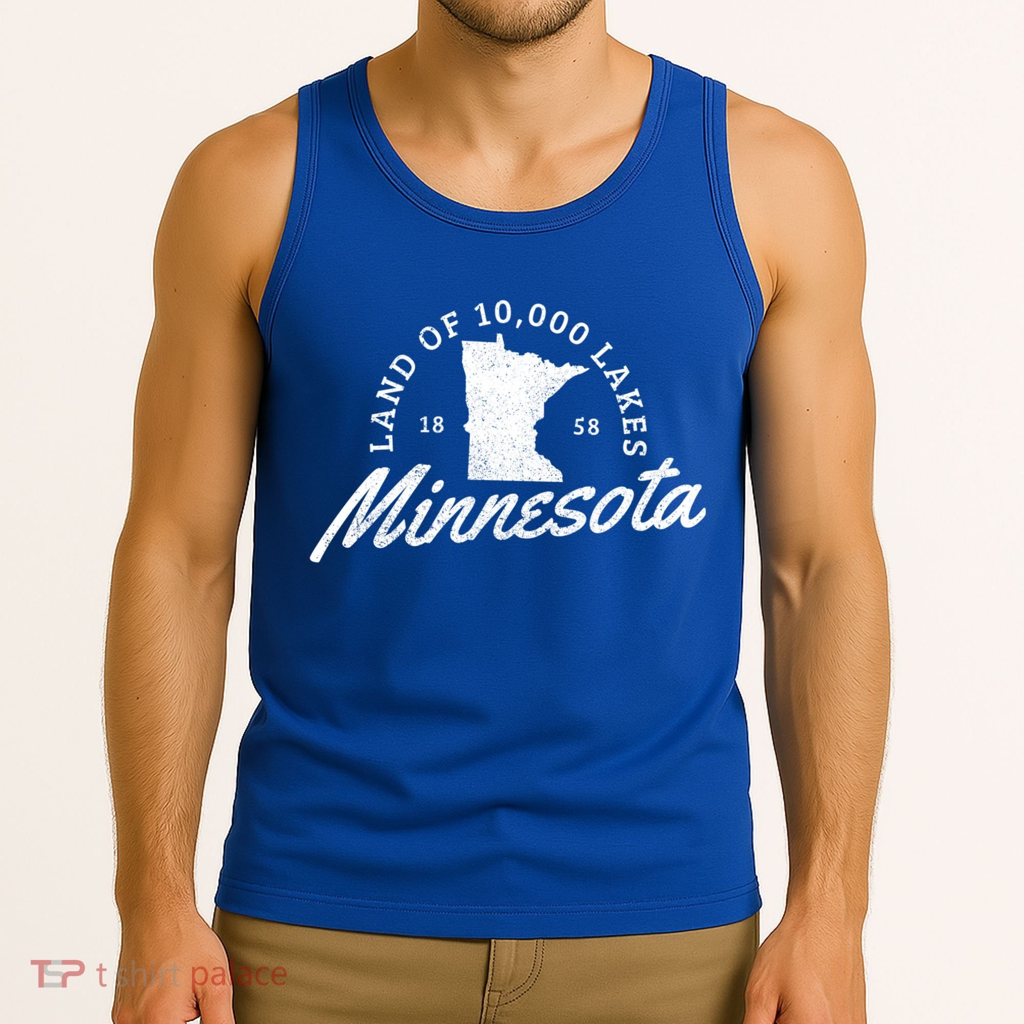 Minnesota Land Of The 10000 Lakes State Map Souvenir Gift Tank Top
