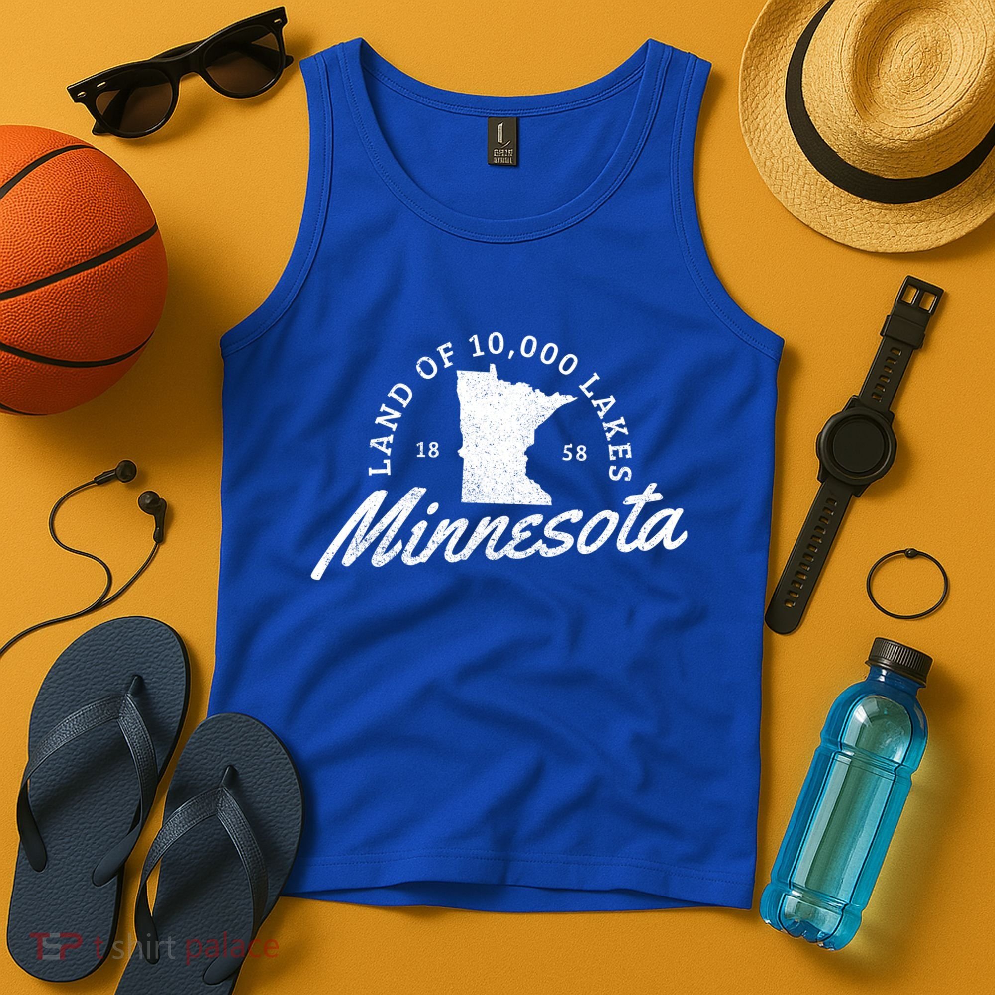 Minnesota Land Of The 10000 Lakes State Map Souvenir Gift Tank Top