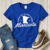 Minnesota Land Of The 10000 Lakes State Map Souvenir Gift Women's T-Shirt thumb 3