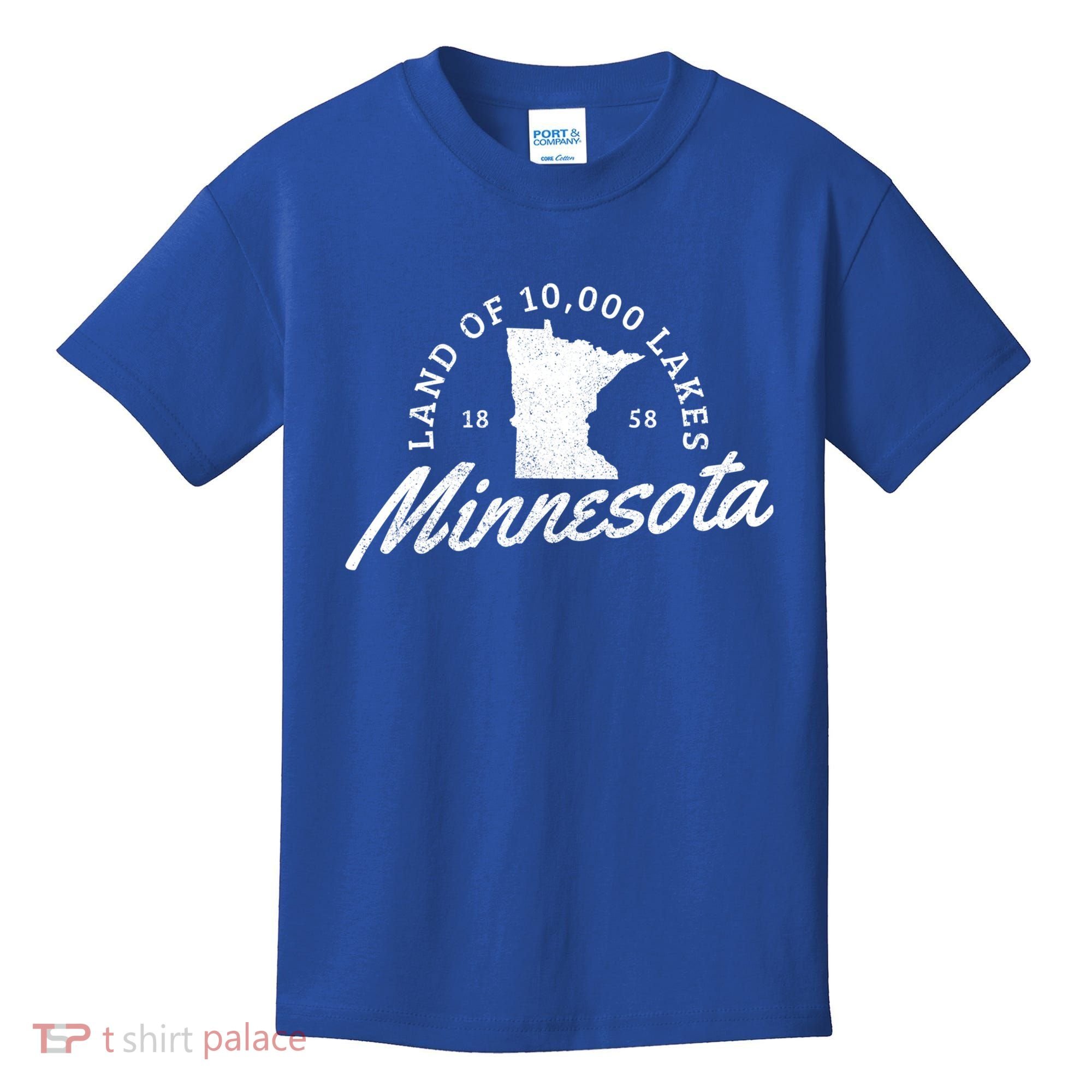 Minnesota Land Of The 10000 Lakes State Map Souvenir Gift Kids T-Shirt