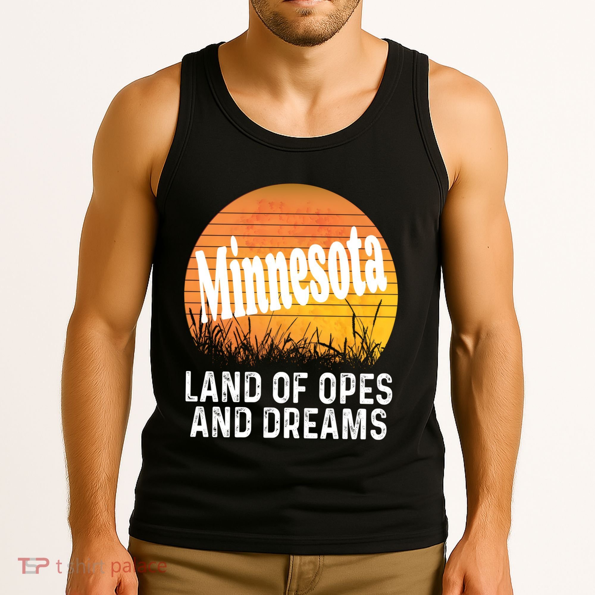 Minnesota Land Of Opes And Dreams Ope Sunset Field Funny Tank Top