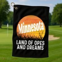 Minnesota Land Of Opes And Dreams Ope Sunset Field Funny Golf Towel thumb 1