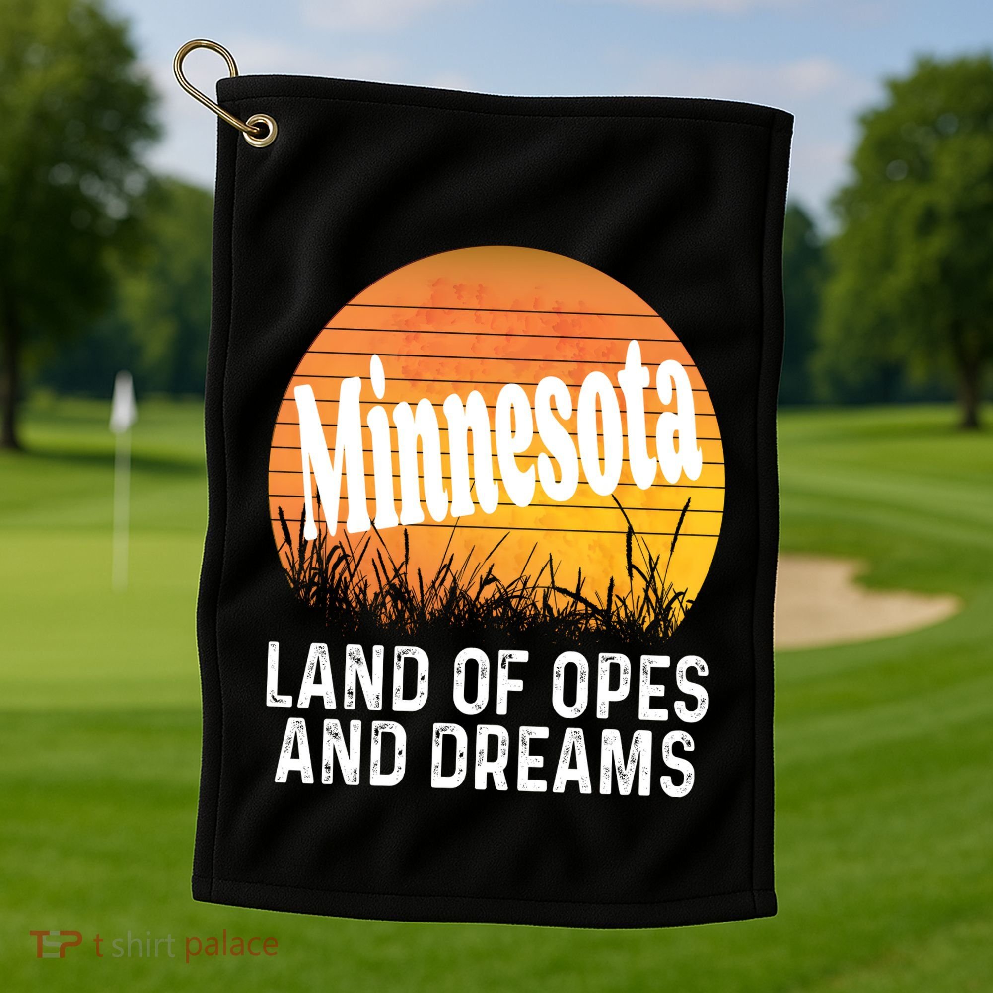 Minnesota Land Of Opes And Dreams Ope Sunset Field Funny Golf Towel