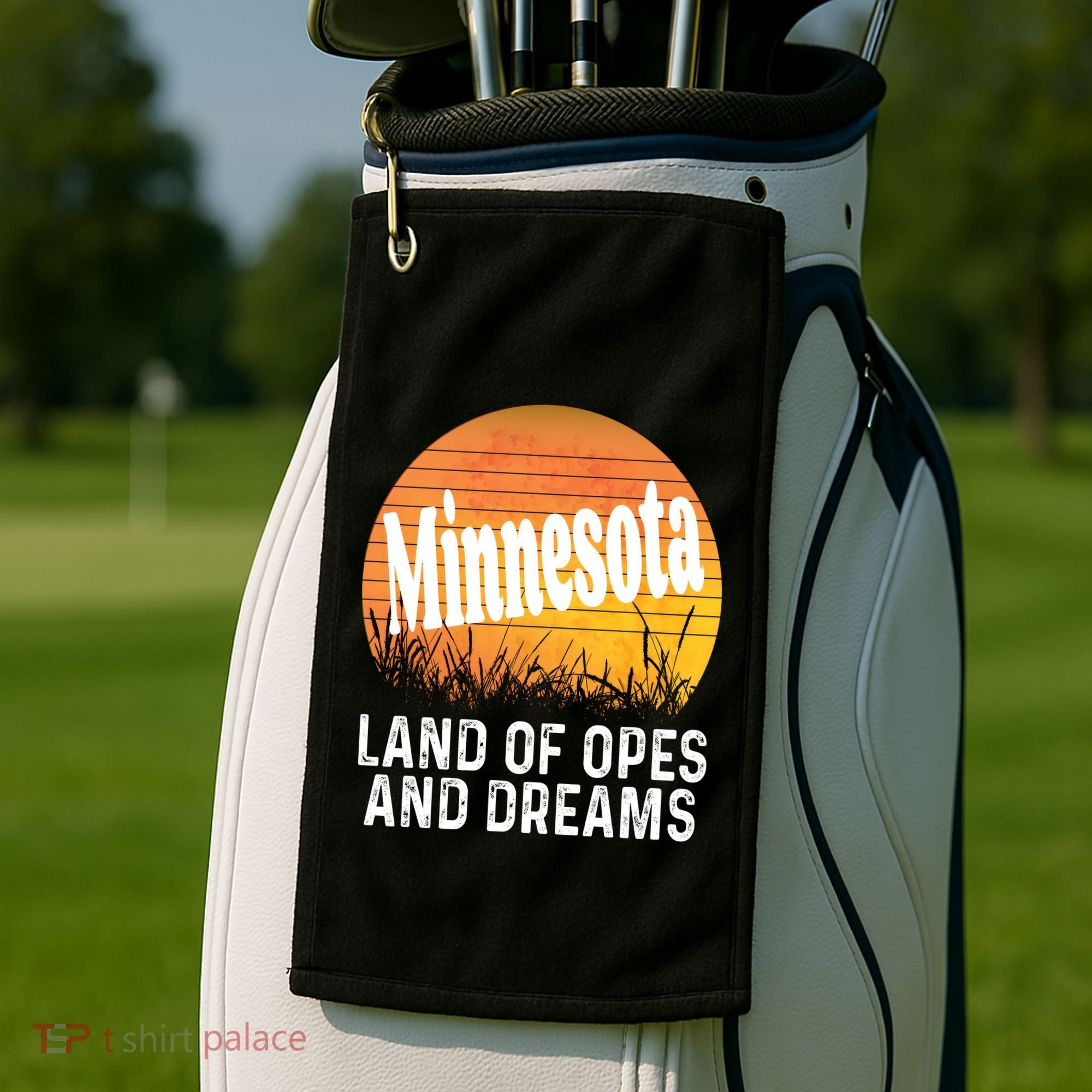 Minnesota Land Of Opes And Dreams Ope Sunset Field Funny Golf Towel