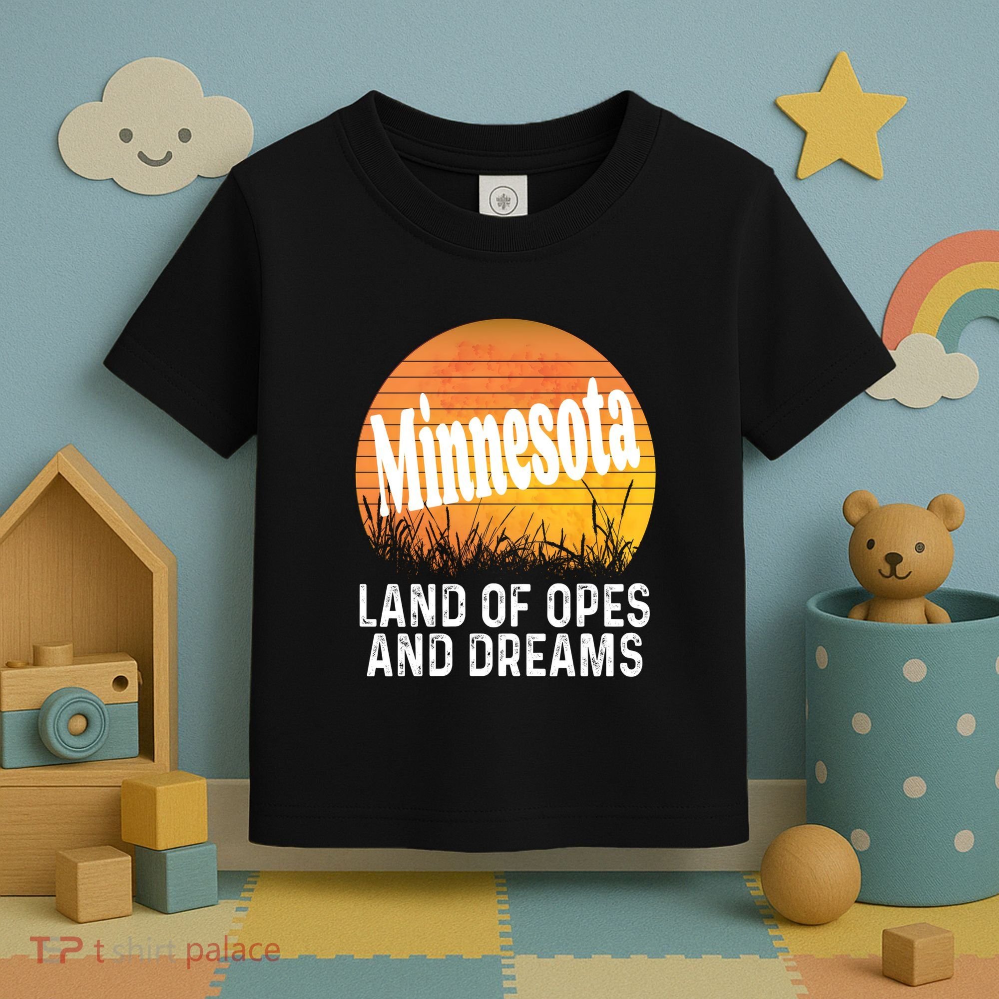 Minnesota Land Of Opes And Dreams Ope Sunset Field Funny Toddler T-Shirt