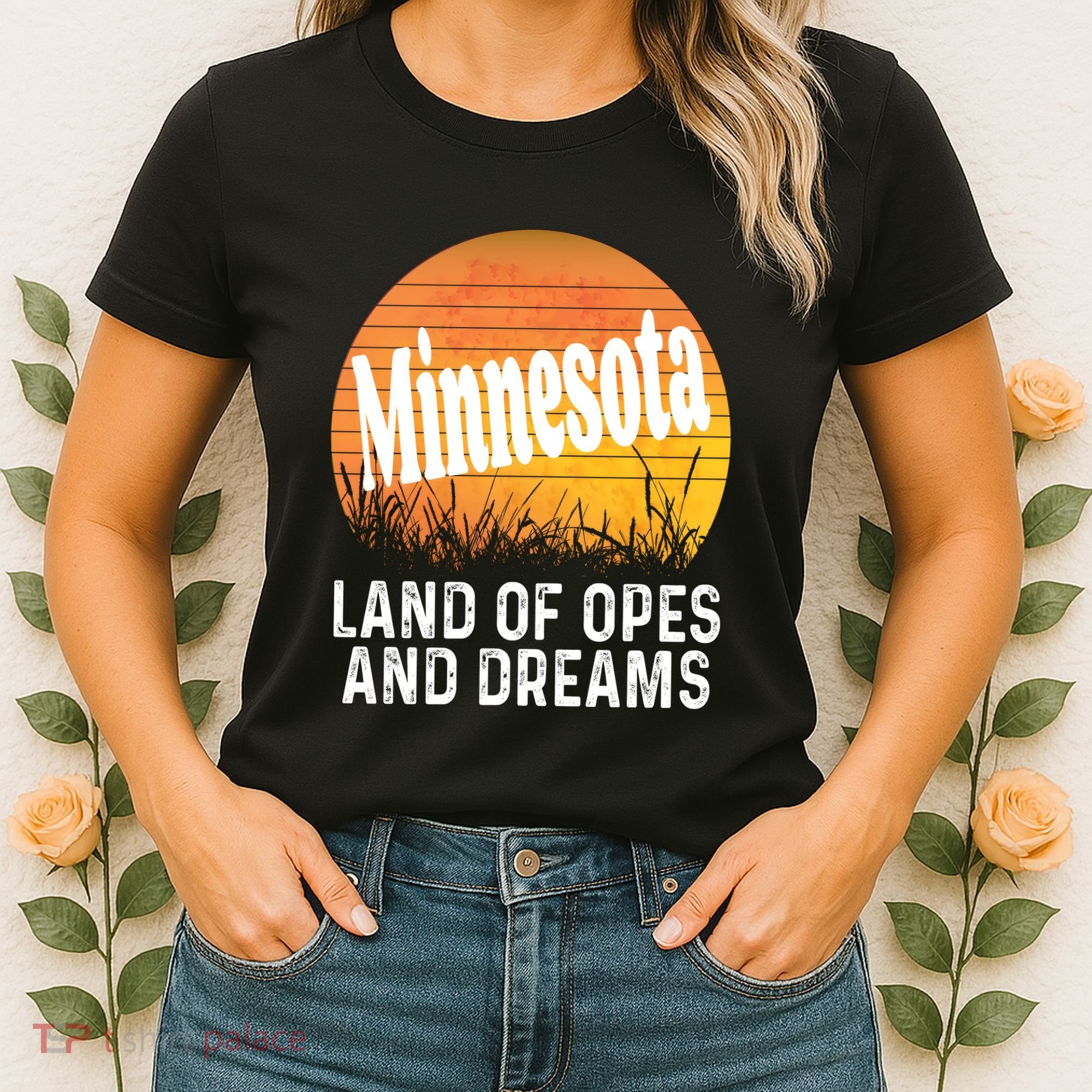 Minnesota Land Of Opes And Dreams Ope Sunset Field Funny Women's T-Shirt