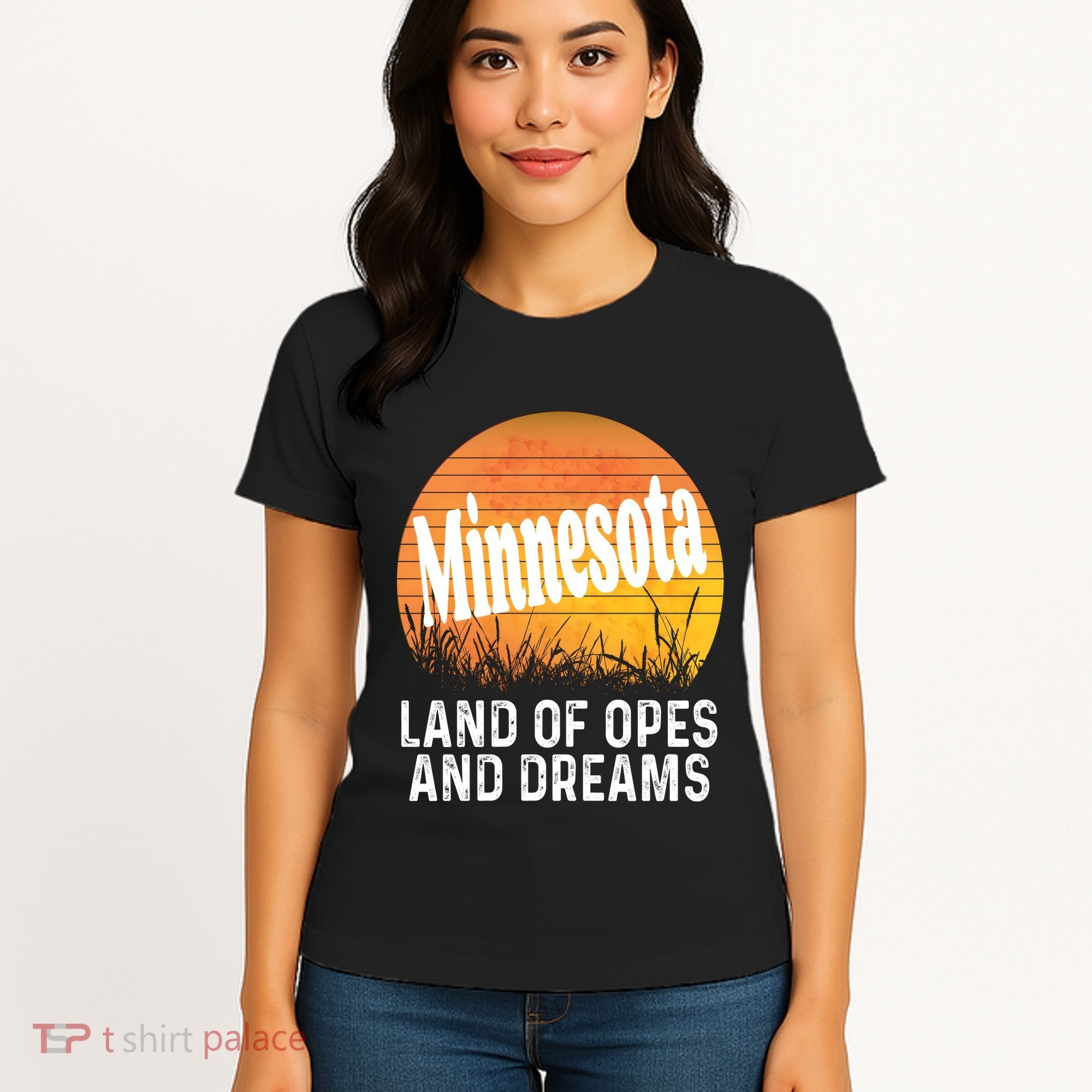 Minnesota Land Of Opes And Dreams Ope Sunset Field Funny Women's T-Shirt