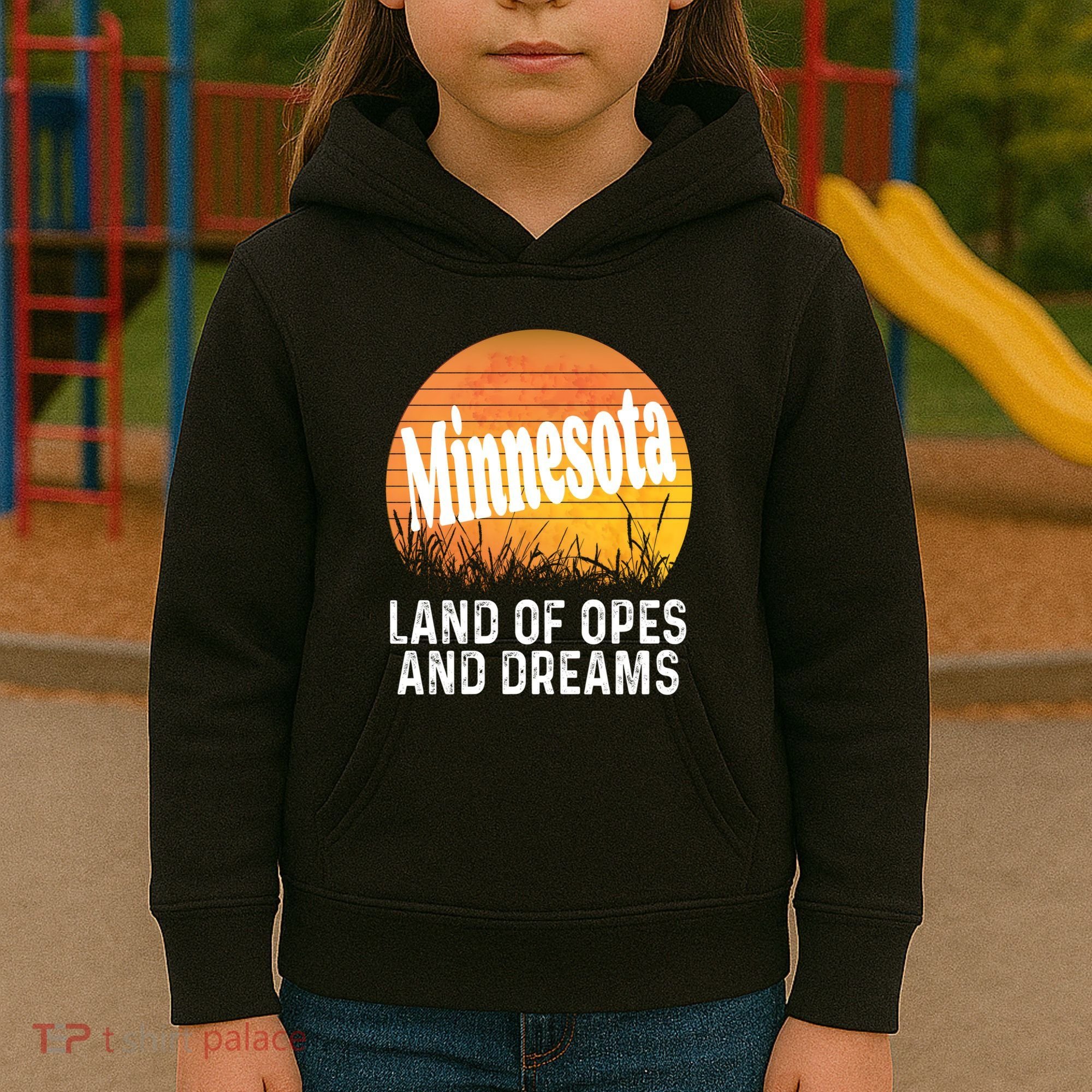 Minnesota Land Of Opes And Dreams Ope Sunset Field Funny Kids Hoodie