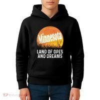 Minnesota Land Of Opes And Dreams Ope Sunset Field Funny Kids Hoodie thumb 4