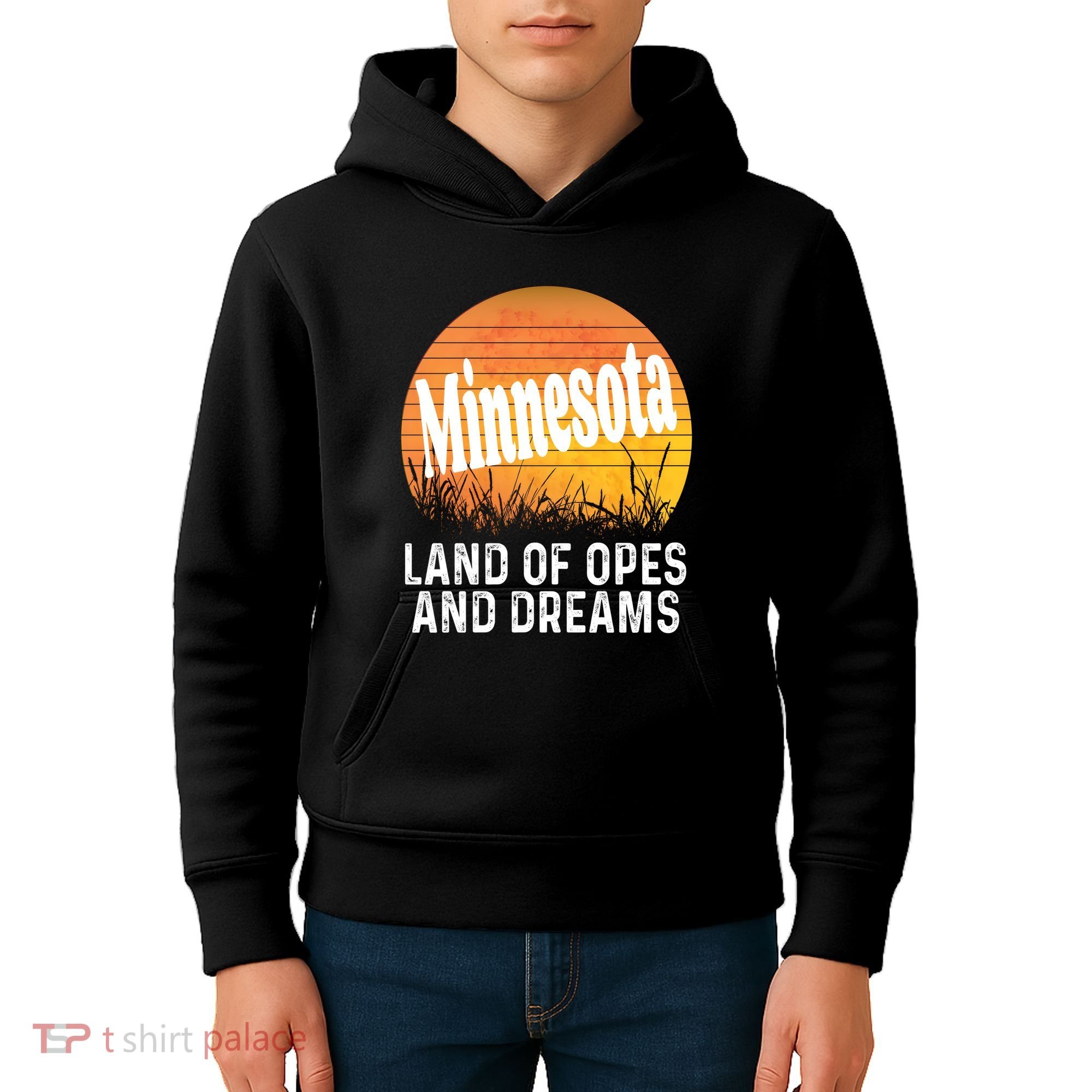 Minnesota Land Of Opes And Dreams Ope Sunset Field Funny Kids Hoodie