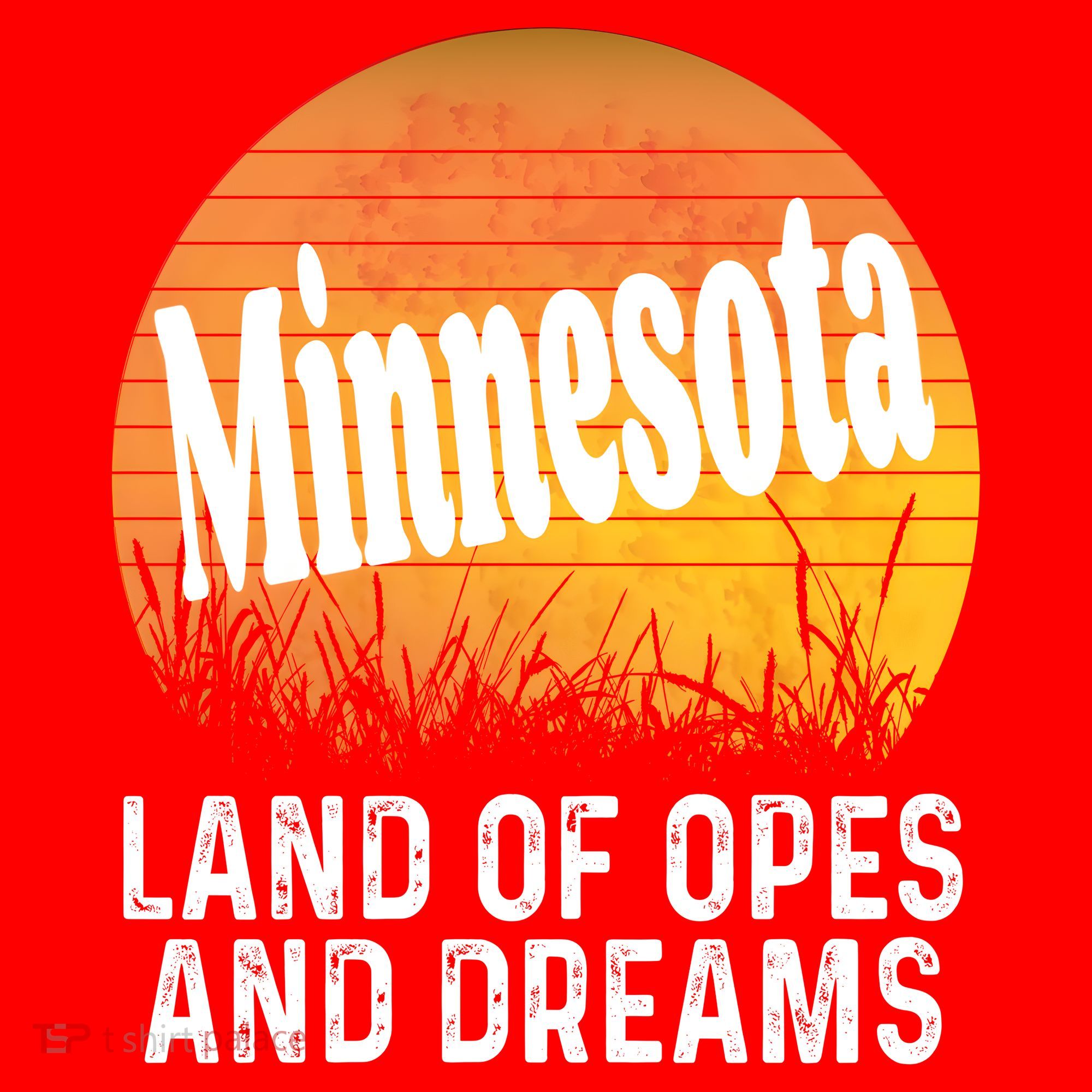 Minnesota Land Of Opes And Dreams Ope Sunset Field Funny Santa Hat
