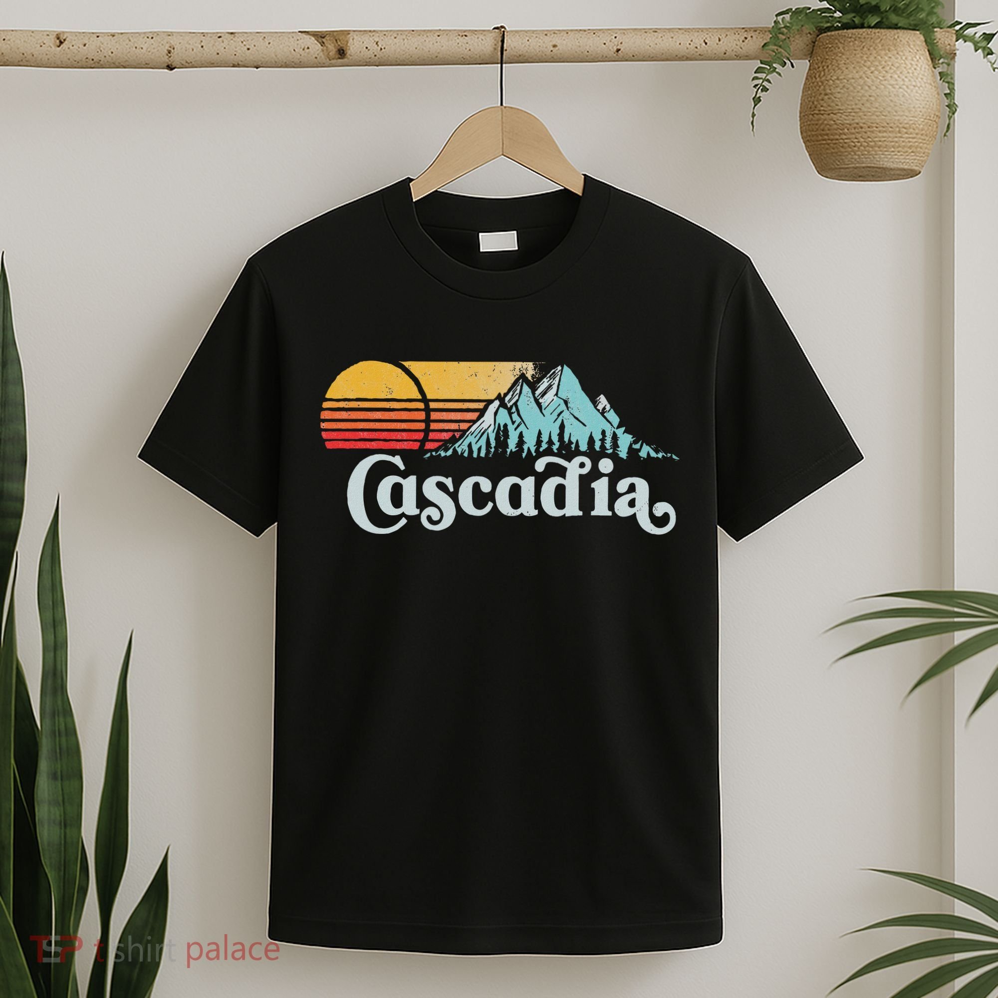 Mountain Life Outdoor Junkie S Vintage Cascadia Retro Distressed Vibe Mountains T-Shirt