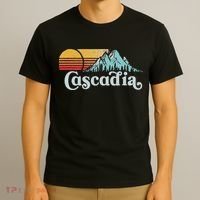 Mountain Life Outdoor Junkie S Vintage Cascadia Retro Distressed Vibe Mountains T-Shirt thumb 3