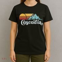 Mountain Life Outdoor Junkie S Vintage Cascadia Retro Distressed Vibe Mountains T-Shirt thumb 4
