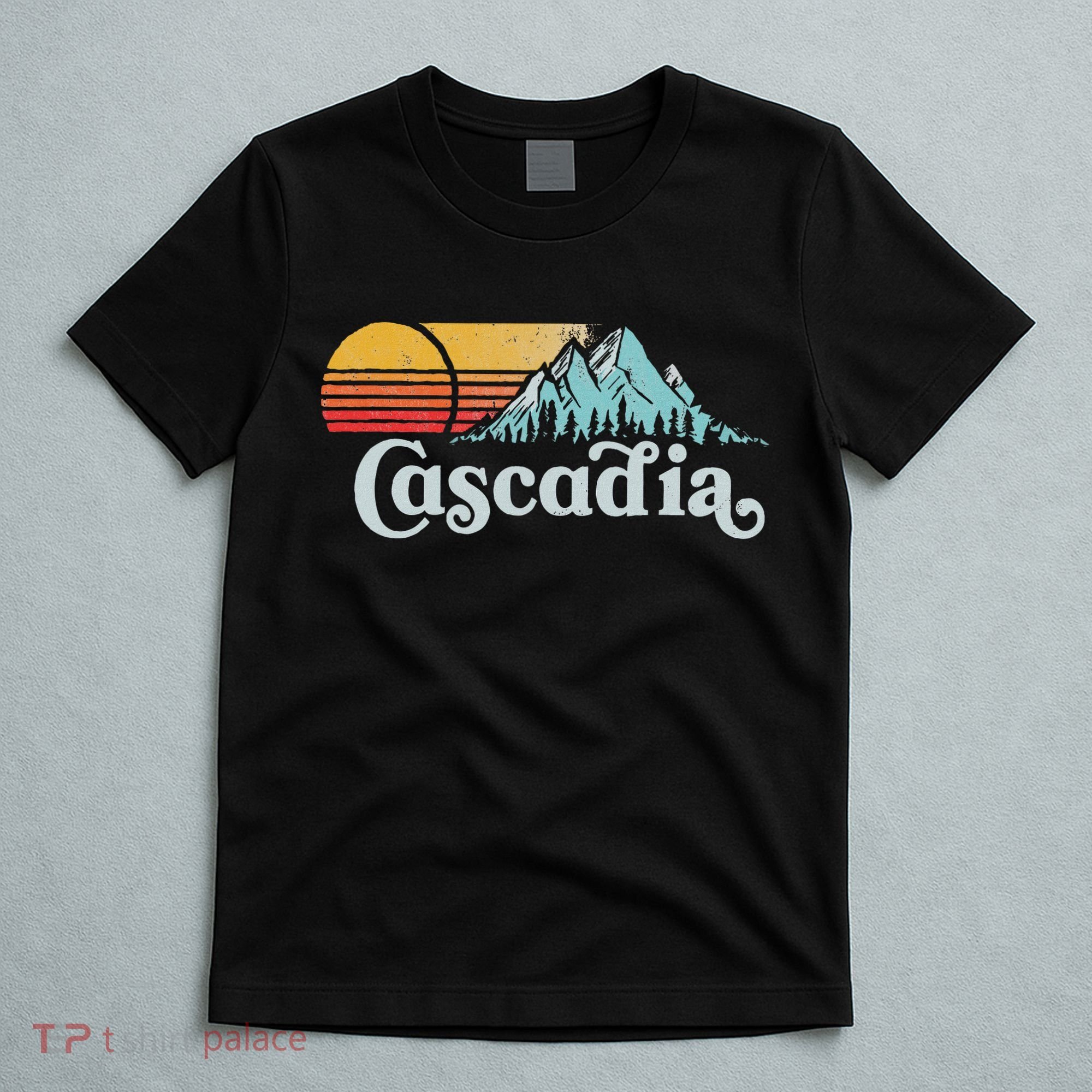 Mountain Life Outdoor Junkie S Vintage Cascadia Retro Distressed Vibe Mountains T-Shirt