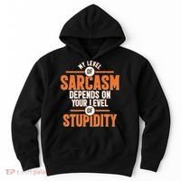 My Level Of Sarcasm Depends On Your Level Of Stupidity Hoodie thumb 0