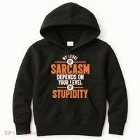 My Level Of Sarcasm Depends On Your Level Of Stupidity Kids Hoodie thumb 0