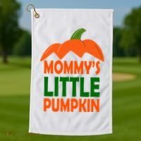 Mommys Little Pumpkin Halloween Cute Golf Towel thumb 1