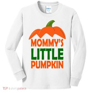 Mommys Little Pumpkin Halloween Cute Kids Long Sleeve Shirt