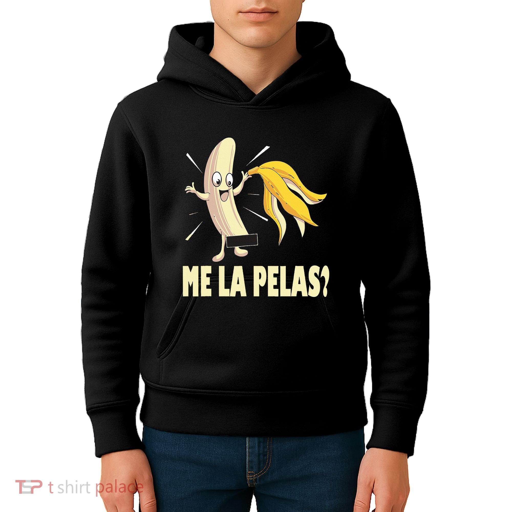 Me La Pelas Funny Quotes In Spanish Sayings Banana Joke Kids Hoodie
