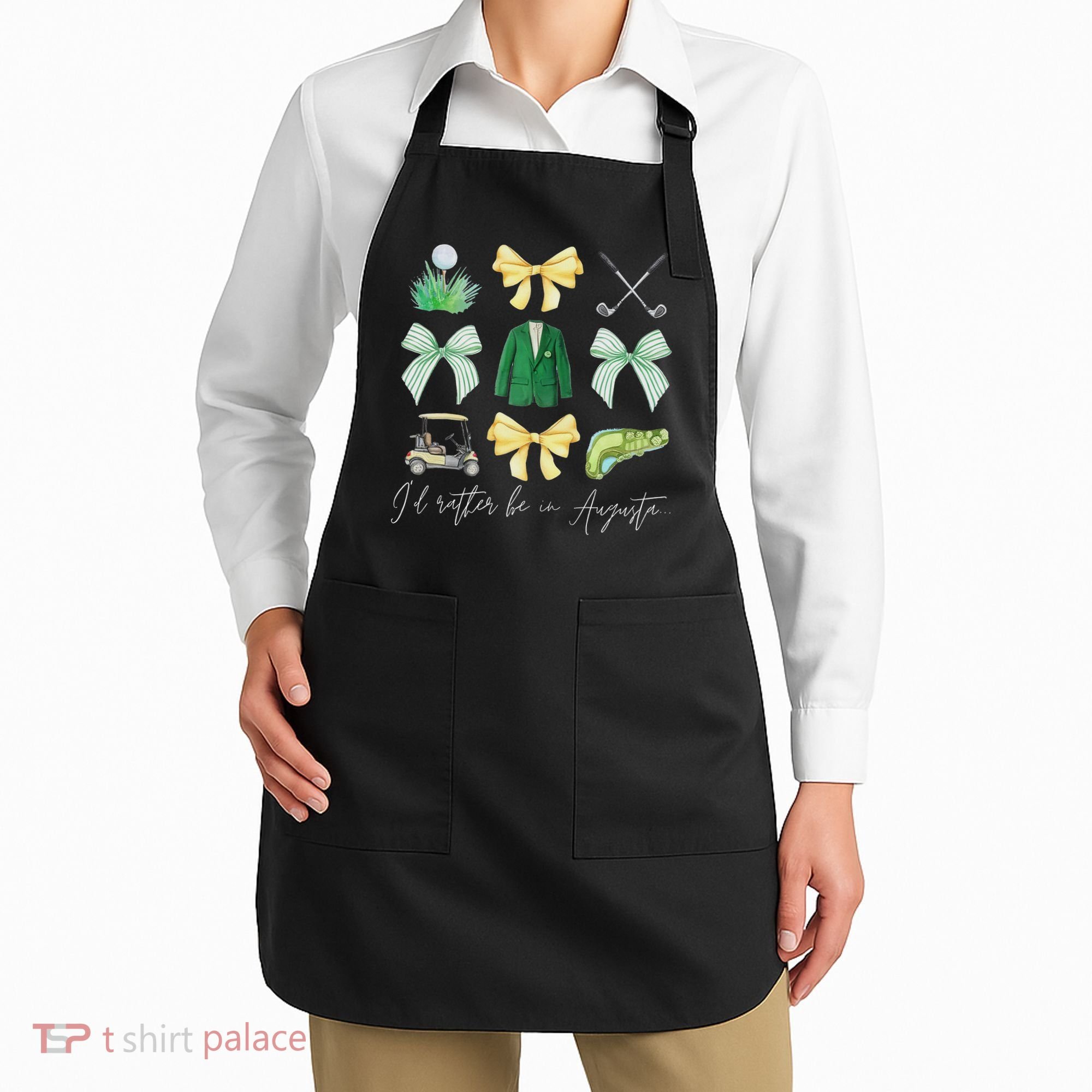 Master Let's Par Golf Tournament Coquette Bow Women Apron