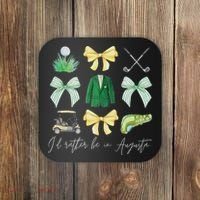 Master Let's Par Golf Tournament Coquette Bow Women Coaster thumb 0