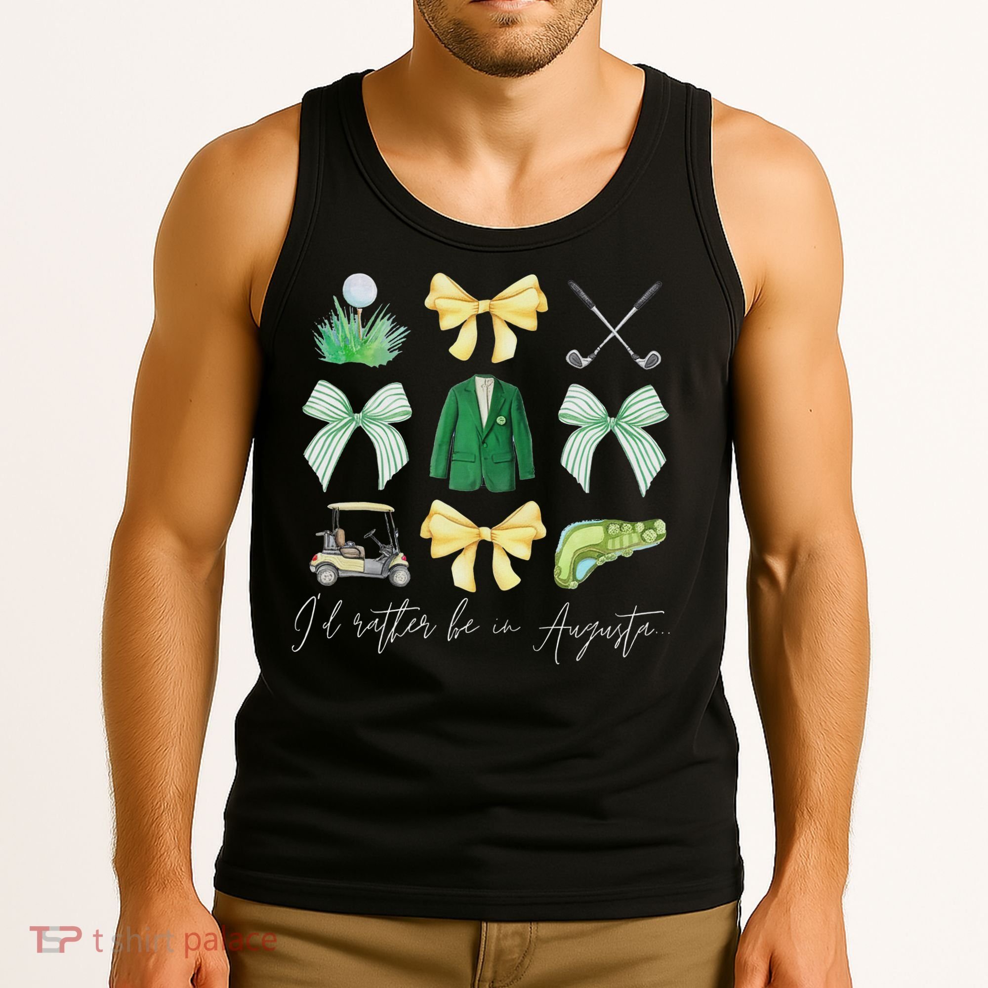 Master Let's Par Golf Tournament Coquette Bow Women Tank Top