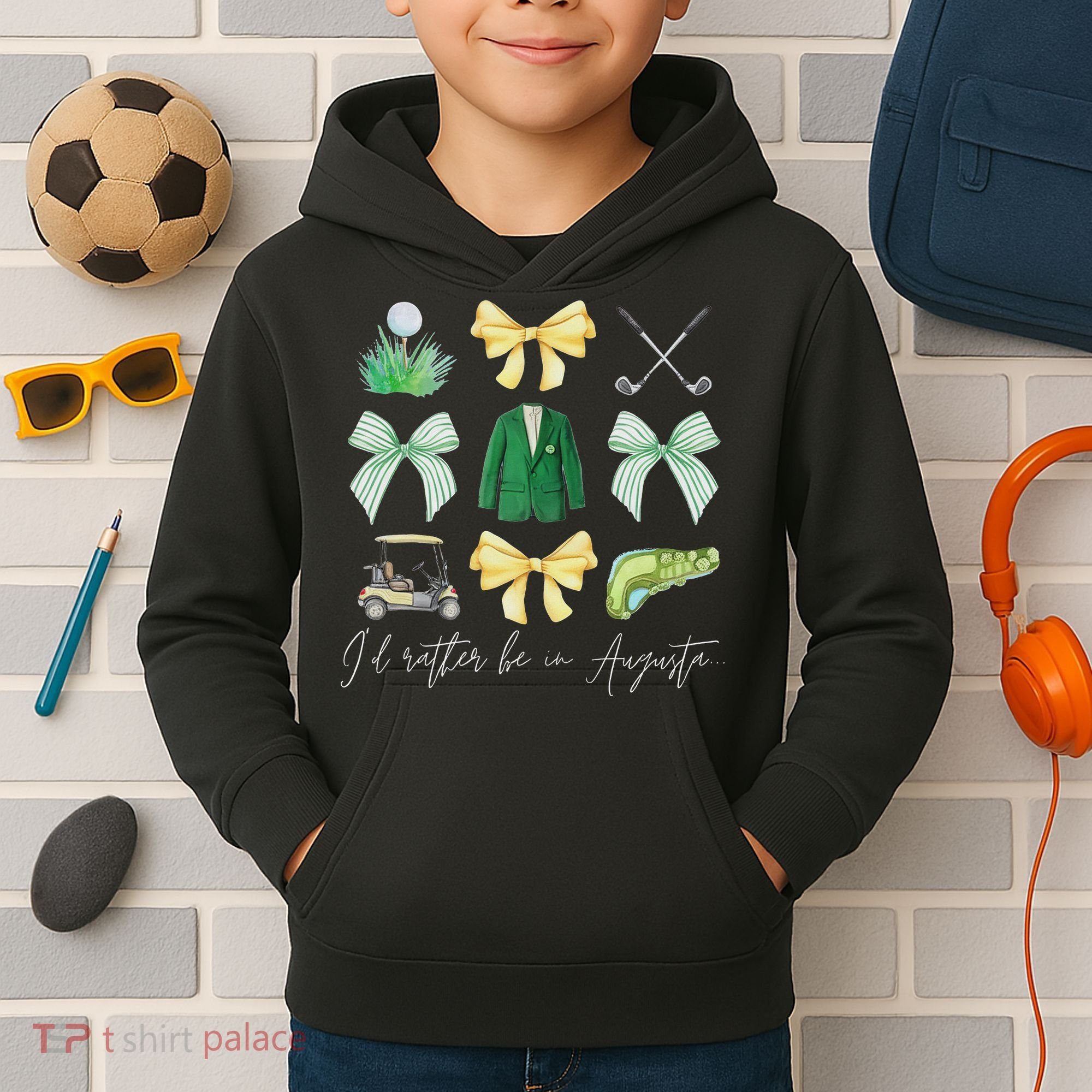 Master Let's Par Golf Tournament Coquette Bow Women Kids Hoodie